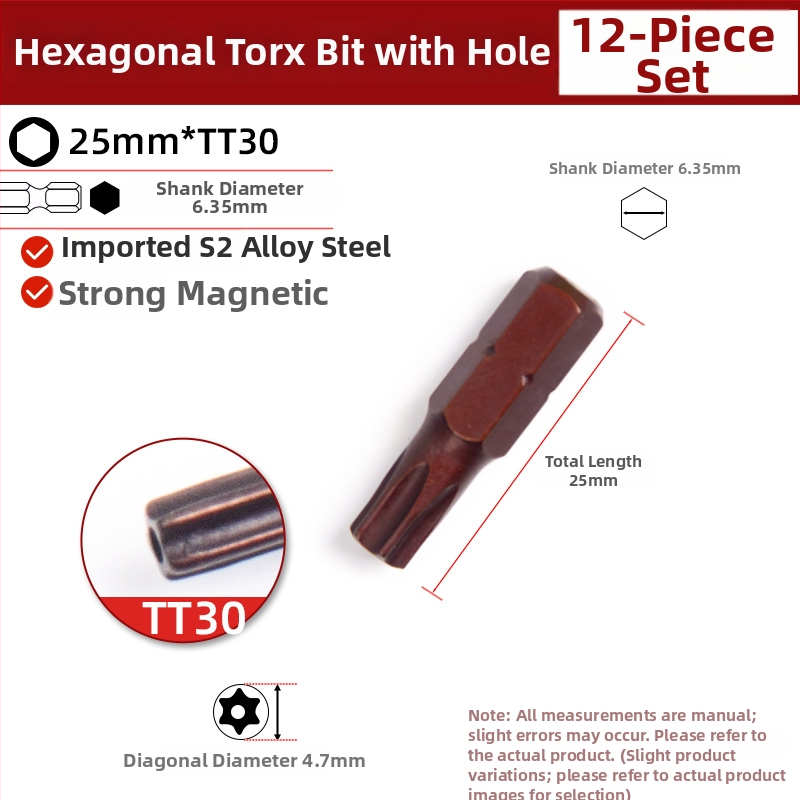 Šesťuholníkový magnetický bit pre elektrickú vŕtačku, 25 mm; Značka: Other; Materiál: Sandalwood