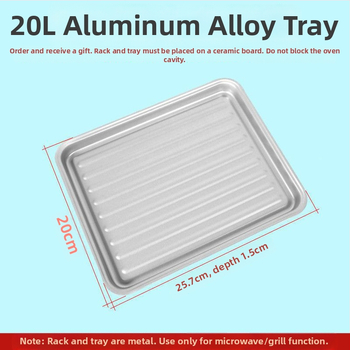 Mikrovalna gril posuda, kvadratna, od željeza, elektroforetski obrađena, sklopiva