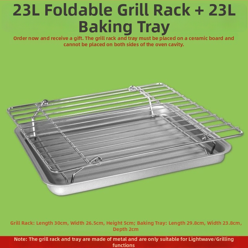 Mikrovalna gril posuda, kvadratna, od željeza, elektroforetski obrađena, sklopiva