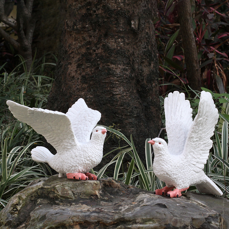 Скулптура на гълъб от смола за градина и ландшафт, пасторален стил, полумануално и полумеханично производство