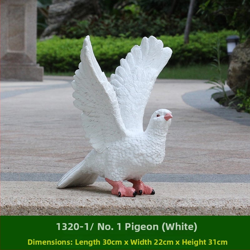 Скулптура на гълъб от смола за градина и ландшафт, пасторален стил, полумануално и полумеханично производство