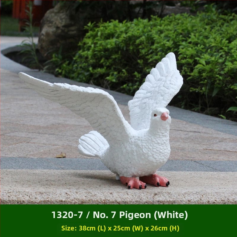 Скулптура на гълъб от смола за градина и ландшафт, пасторален стил, полумануално и полумеханично производство