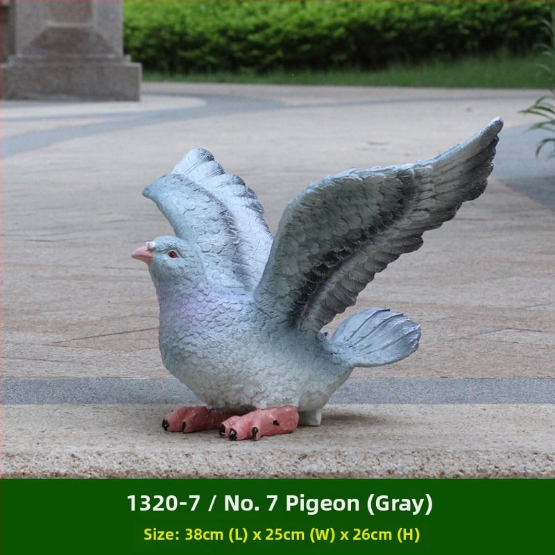 Скулптура на гълъб от смола за градина и ландшафт, пасторален стил, полумануално и полумеханично производство
