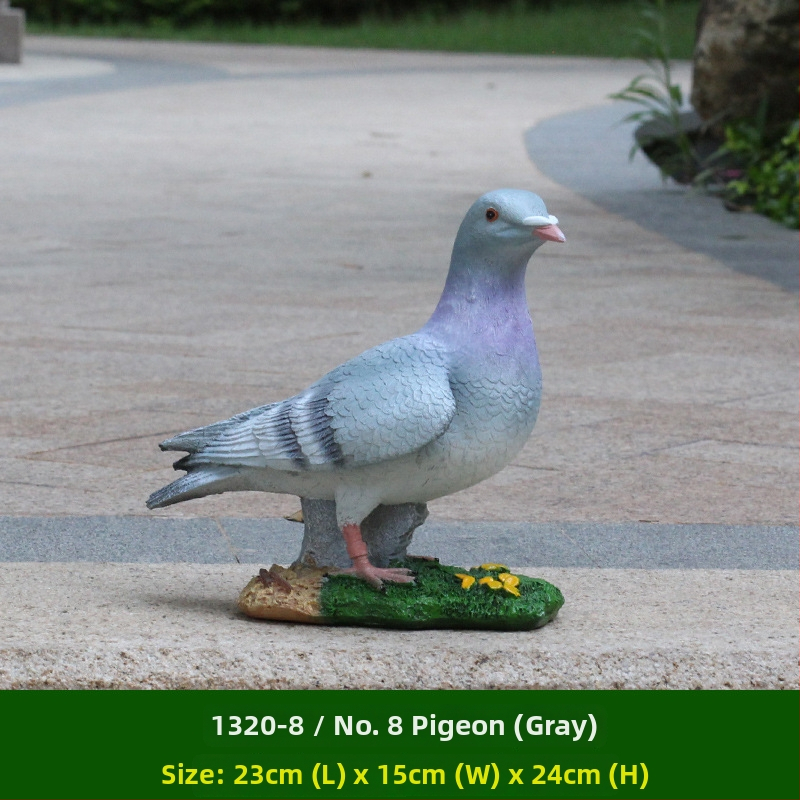 Скулптура на гълъб от смола за градина и ландшафт, пасторален стил, полумануално и полумеханично производство