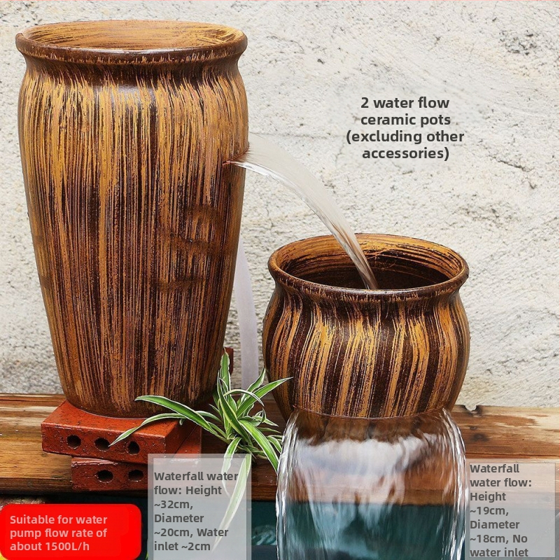 Keramický vodopádový ozdobný prvok pre akvárium, jednoduchý a moderný štýl, bez prispôsobenia, darček