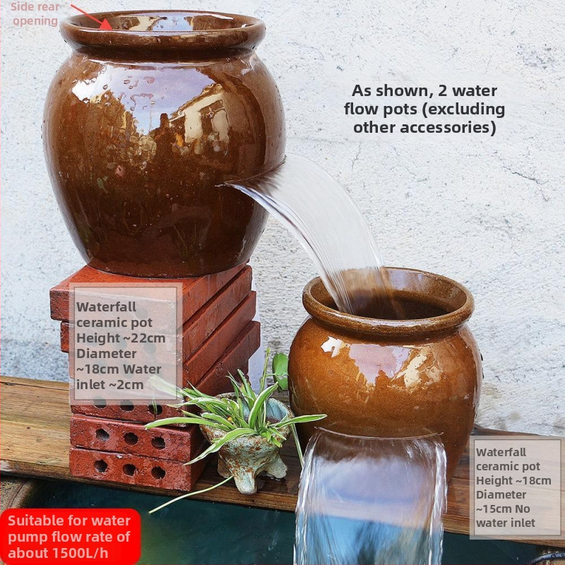 Keramický vodopádový ozdobný prvok pre akvárium, jednoduchý a moderný štýl, bez prispôsobenia, darček