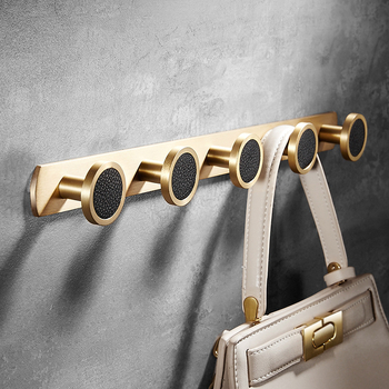 Стенно баня закачалка за дрехи и кърпи, меден материал, месингова тел изтеглена повърхност, стил лайт люкс, Ming Francium, 420 g