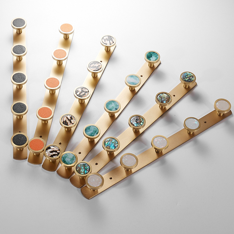 Стенно баня закачалка за дрехи и кърпи, меден материал, месингова тел изтеглена повърхност, стил лайт люкс, Ming Francium, 420 g