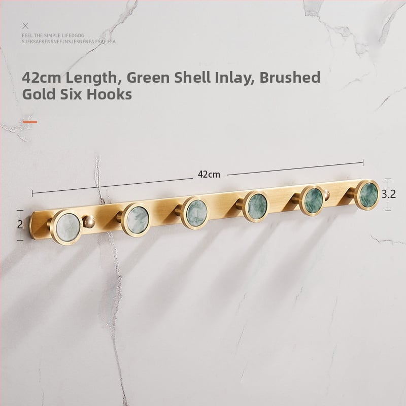 Стенно баня закачалка за дрехи и кърпи, меден материал, месингова тел изтеглена повърхност, стил лайт люкс, Ming Francium, 420 g