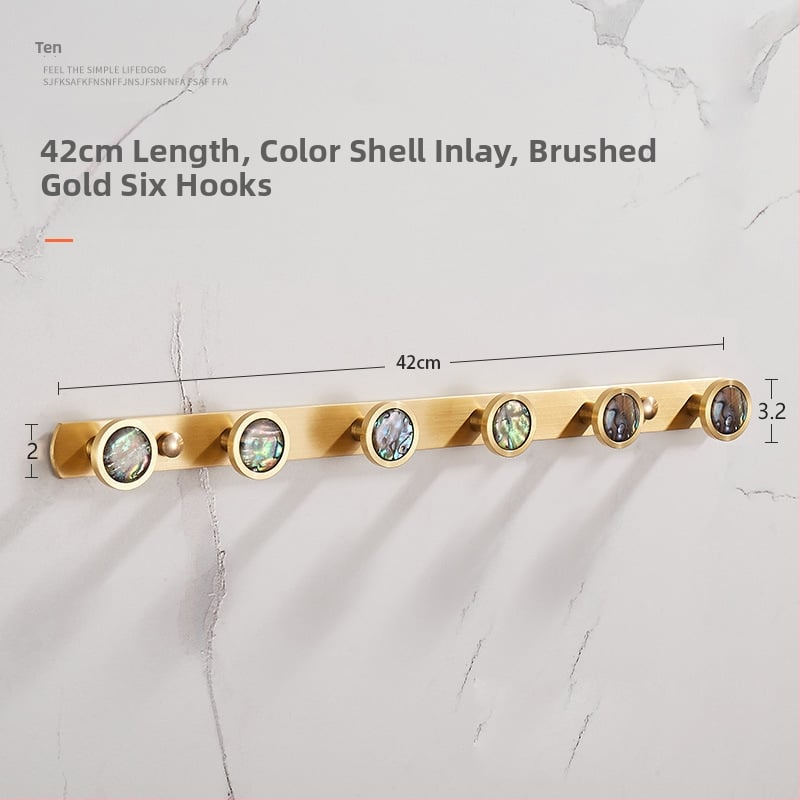 Стенно баня закачалка за дрехи и кърпи, меден материал, месингова тел изтеглена повърхност, стил лайт люкс, Ming Francium, 420 g