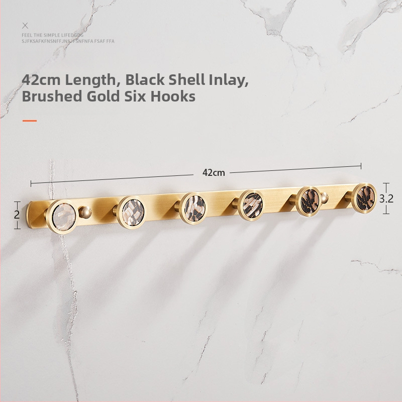 Стенно баня закачалка за дрехи и кърпи, меден материал, месингова тел изтеглена повърхност, стил лайт люкс, Ming Francium, 420 g