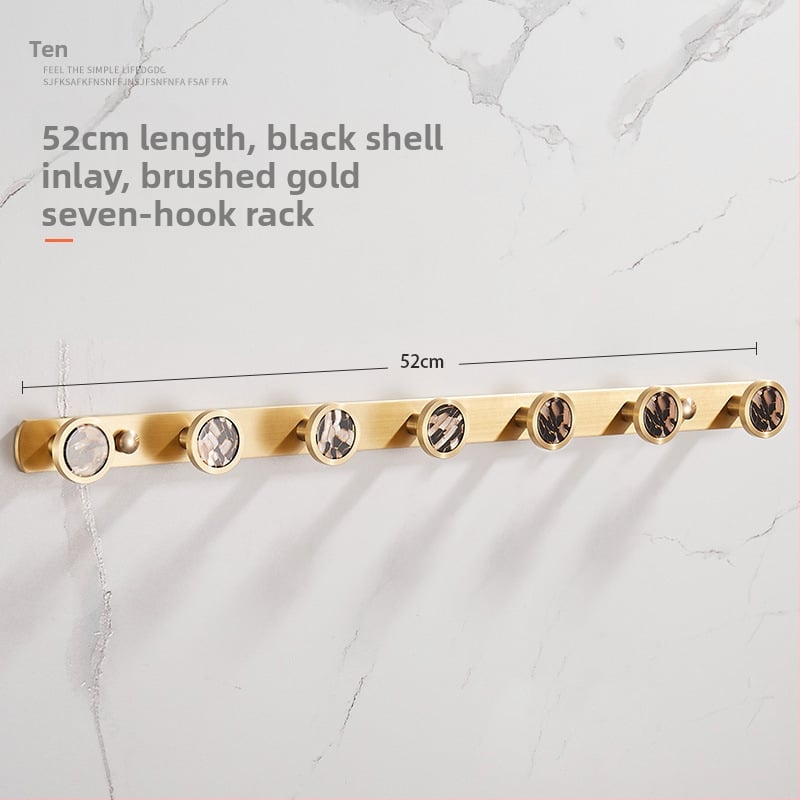 Стенно баня закачалка за дрехи и кърпи, меден материал, месингова тел изтеглена повърхност, стил лайт люкс, Ming Francium, 420 g