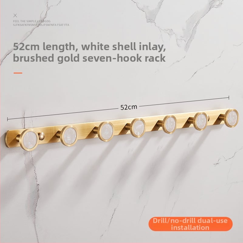 Стенно баня закачалка за дрехи и кърпи, меден материал, месингова тел изтеглена повърхност, стил лайт люкс, Ming Francium, 420 g