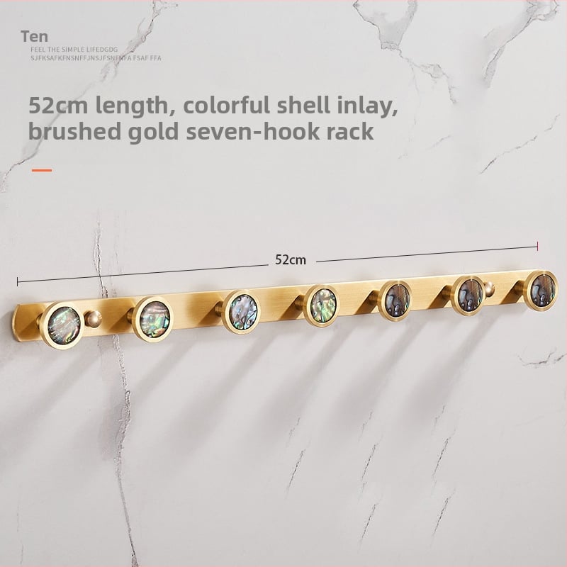 Стенно баня закачалка за дрехи и кърпи, меден материал, месингова тел изтеглена повърхност, стил лайт люкс, Ming Francium, 420 g