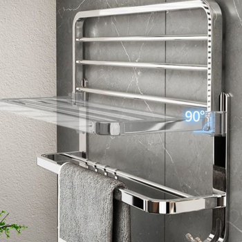 Ράγα πετσέτας τοίχου από πλαστικό με ηλεκτροπλατινωμένο φινίρισμα, CE πιστοποίηση ΕΕ, 1 επίπεδο, αποθήκευση μπάνιου