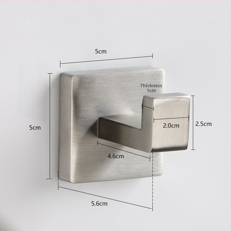 Rozsdamentes acél vállfa, falra szerelhető fürdőszobai kiegészítő, 5 kg teherbírás, csiszolt felület, modern minimalista dizájn