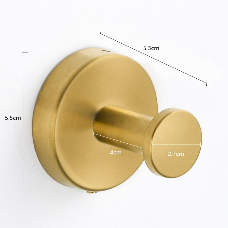 Rozsdamentes acél vállfa, falra szerelhető fürdőszobai kiegészítő, 5 kg teherbírás, csiszolt felület, modern minimalista dizájn