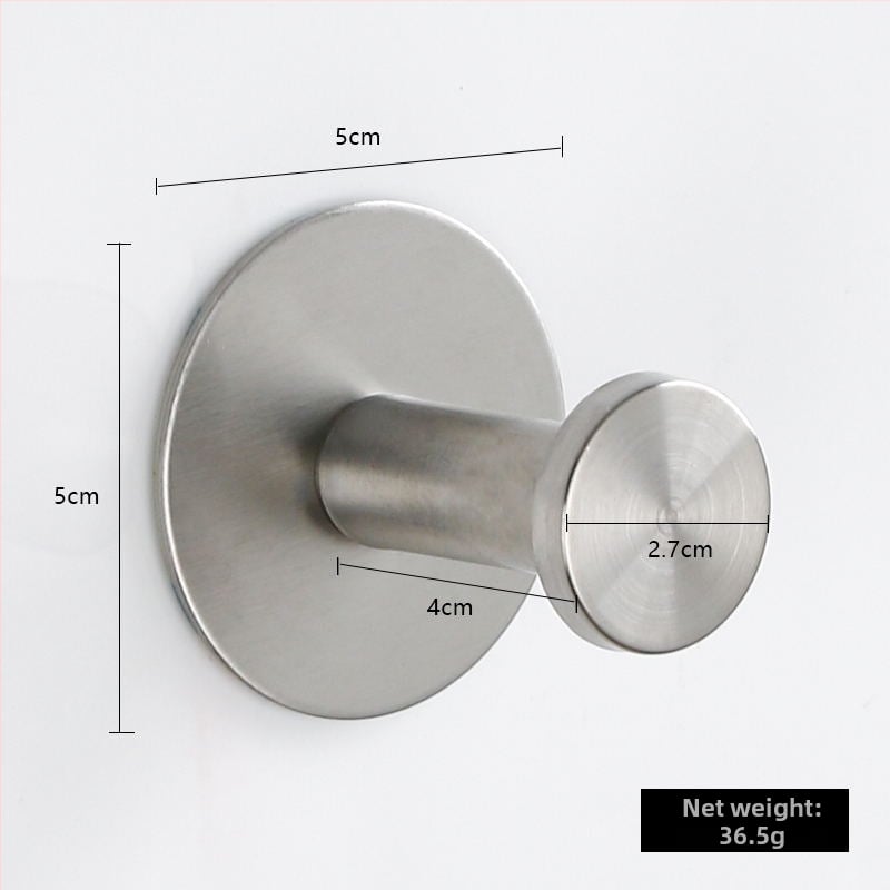 Rozsdamentes acél vállfa, falra szerelhető fürdőszobai kiegészítő, 5 kg teherbírás, csiszolt felület, modern minimalista dizájn