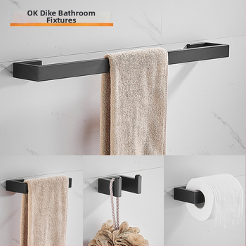Decai set držača za ručnike od nehrđajućeg čelika s brušenom završnom obradom, četvero-dijelni, moderan minimalistički kupaonski set