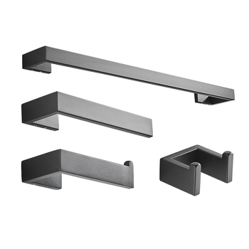 Decai set držača za ručnike od nehrđajućeg čelika s brušenom završnom obradom, četvero-dijelni, moderan minimalistički kupaonski set