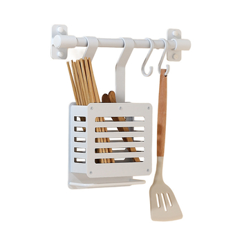 Кухненски стенен рафт за съхранение, без пробиване, алуминиев, многофункционален и подвижен, L-образен дизайн