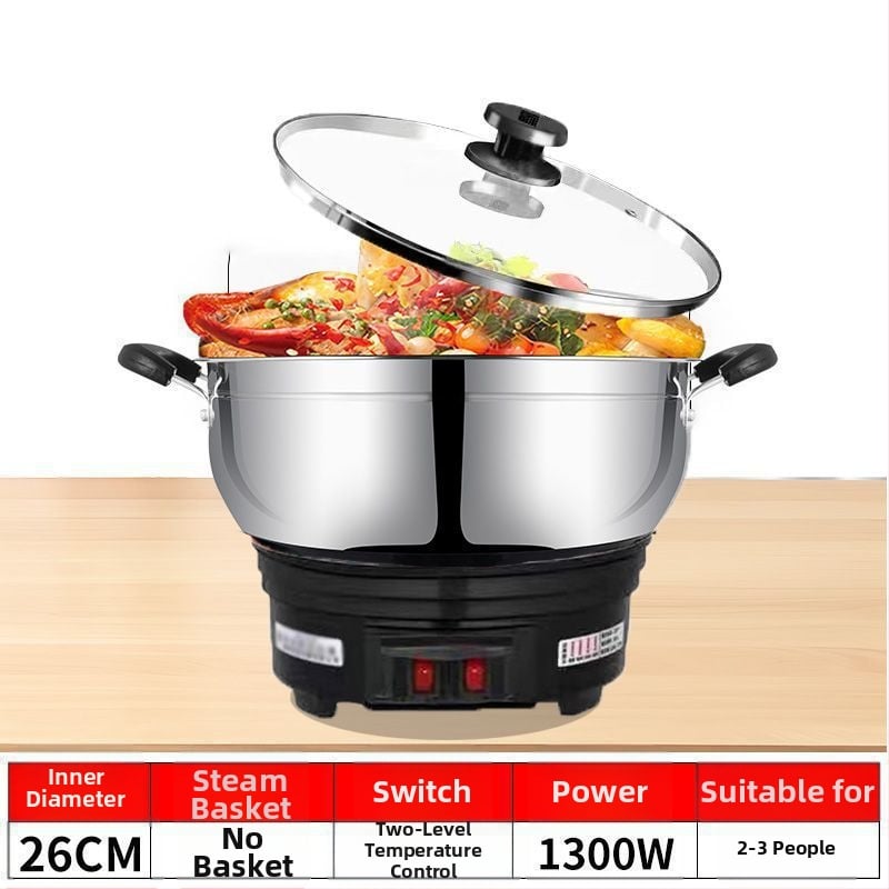 Мултифункционална електрическа тенджера, 2100W+, функции: пара, пържене, готвене и гореща пот; диаметър на отвора до 20 см