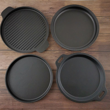 Debela kružna ploča za roštilj od lijevanog željeza, s elektroforetskim premazom i sklopivim dizajnom
