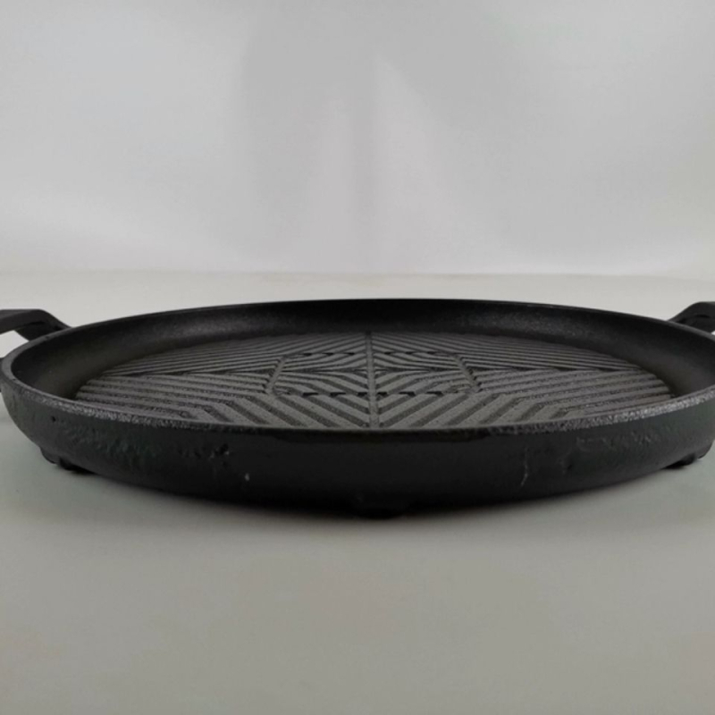 Debela kružna ploča za roštilj od lijevanog željeza, s elektroforetskim premazom i sklopivim dizajnom