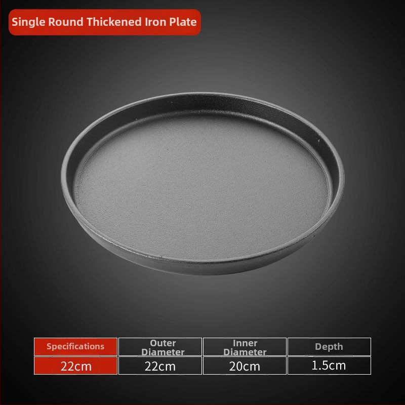 Debela kružna ploča za roštilj od lijevanog željeza, s elektroforetskim premazom i sklopivim dizajnom