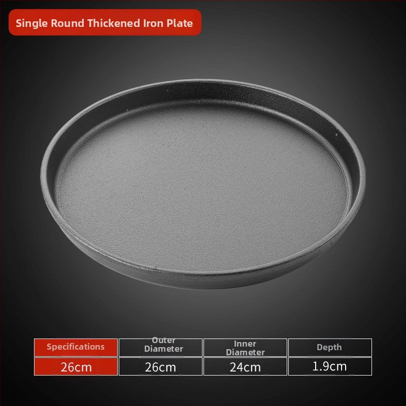 Debela kružna ploča za roštilj od lijevanog željeza, s elektroforetskim premazom i sklopivim dizajnom