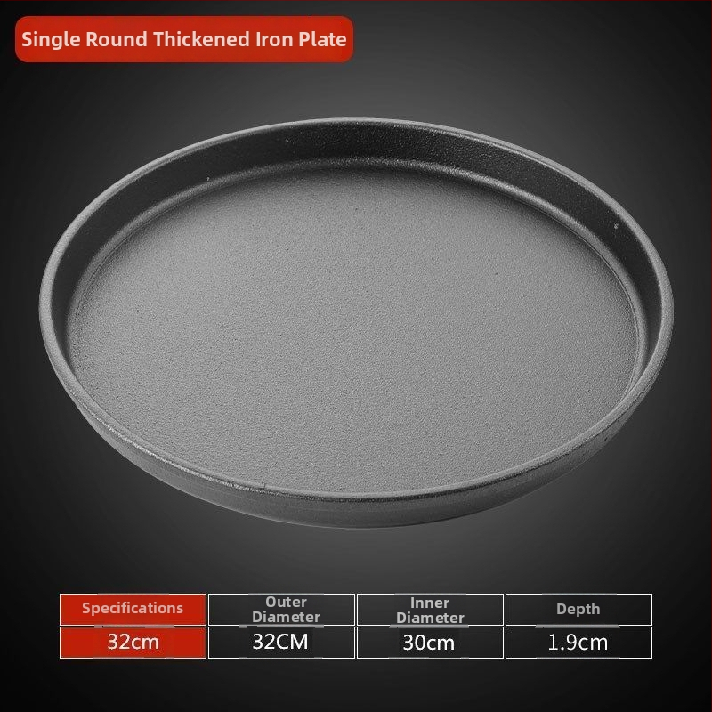 Debela kružna ploča za roštilj od lijevanog željeza, s elektroforetskim premazom i sklopivim dizajnom