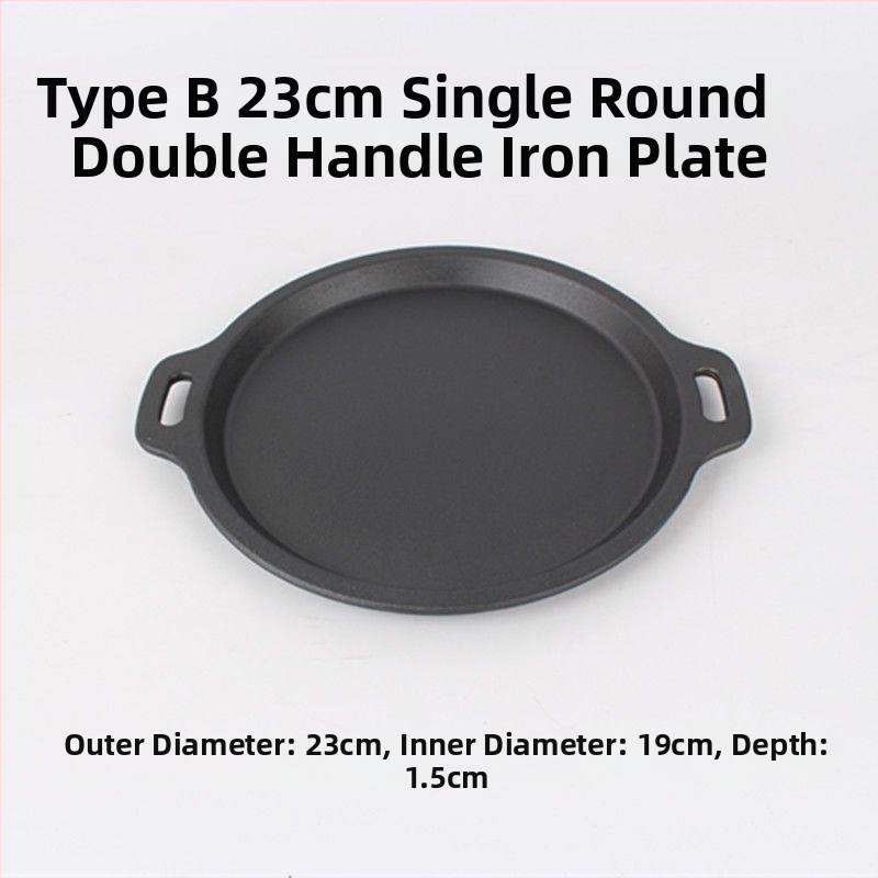 Debela kružna ploča za roštilj od lijevanog željeza, s elektroforetskim premazom i sklopivim dizajnom