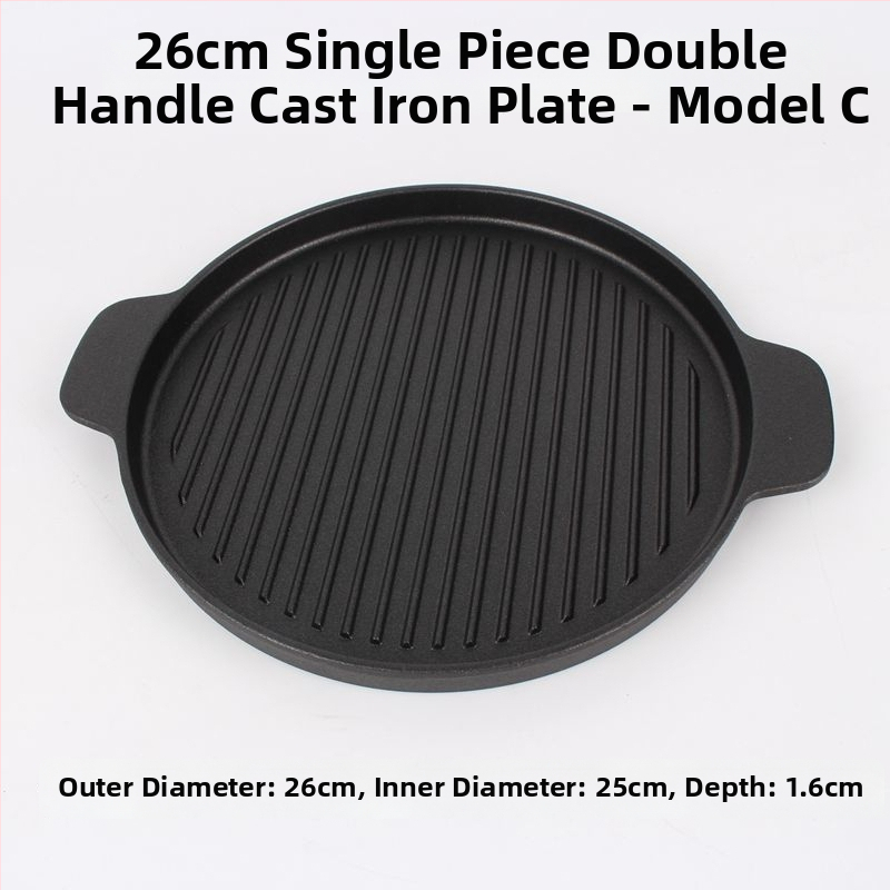 Debela kružna ploča za roštilj od lijevanog željeza, s elektroforetskim premazom i sklopivim dizajnom