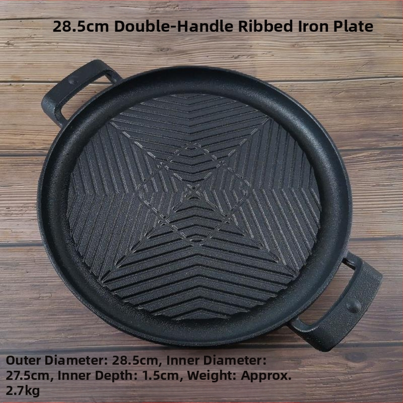 Debela kružna ploča za roštilj od lijevanog željeza, s elektroforetskim premazom i sklopivim dizajnom