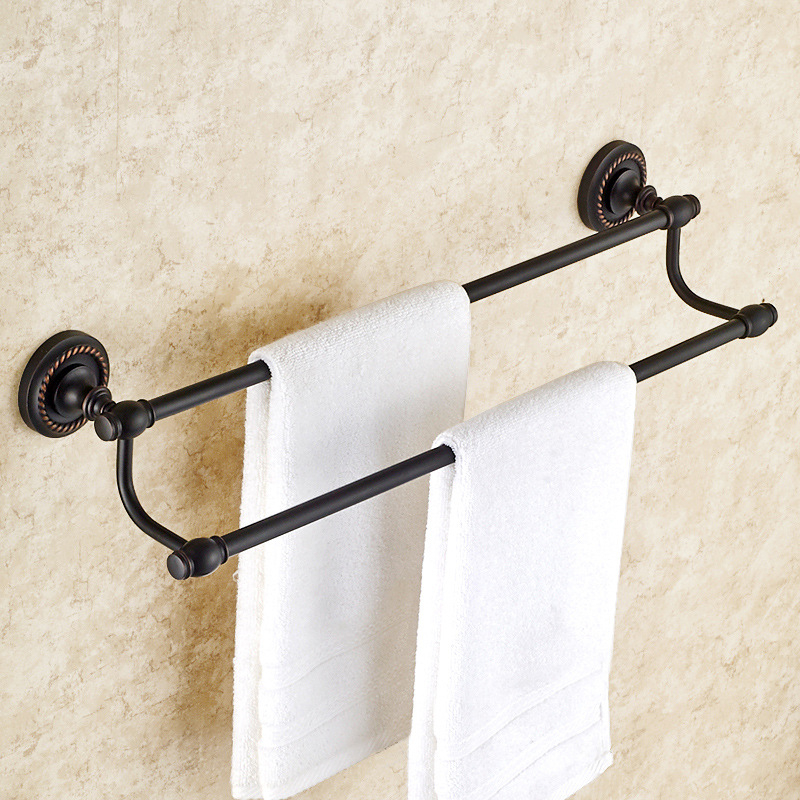 Σετ ράγα πετσετών μπάνιου από χαλκό, βουρτσισμένη επιφάνεια, αντιολισθητικό, εγκατάσταση με οπές