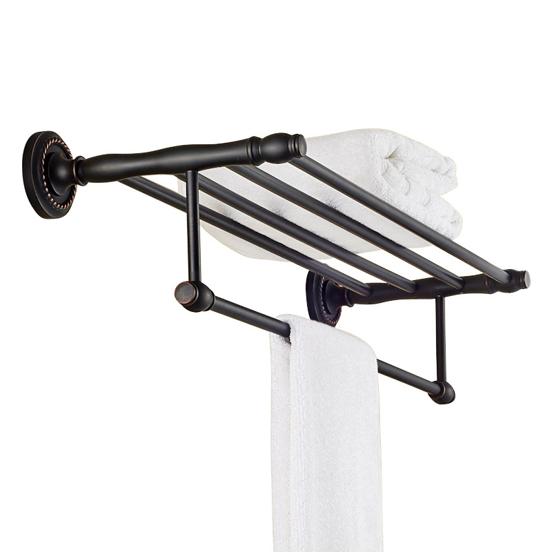 Σετ ράγα πετσετών μπάνιου από χαλκό, βουρτσισμένη επιφάνεια, αντιολισθητικό, εγκατάσταση με οπές