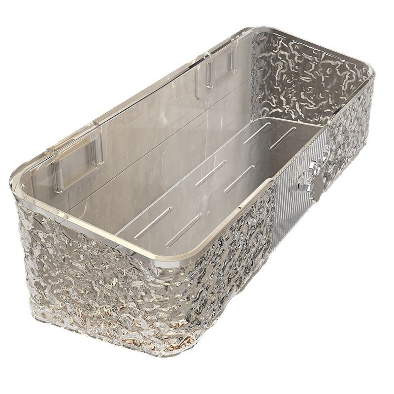 Fürdőszobai falra szerelhető tároló doboz tusfürdőhöz, PET anyag, modell 8002, minimalista stílus, 1 polc, teherbírás 1–5 kg