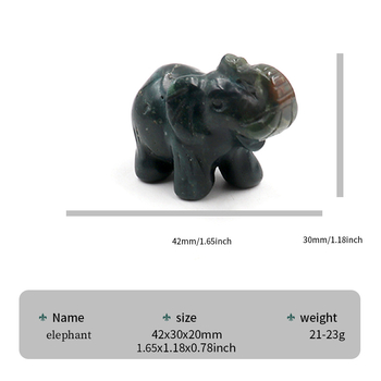 Διακοσμητικό ελέφαντας από οψιδιαν, σκαλισμένο και γυαλισμένο, με δυνατότητα προσαρμογής, σε ζωικό σχήμα