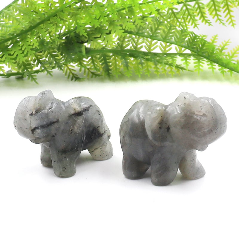 Διακοσμητικό ελέφαντας από οψιδιαν, σκαλισμένο και γυαλισμένο, με δυνατότητα προσαρμογής, σε ζωικό σχήμα