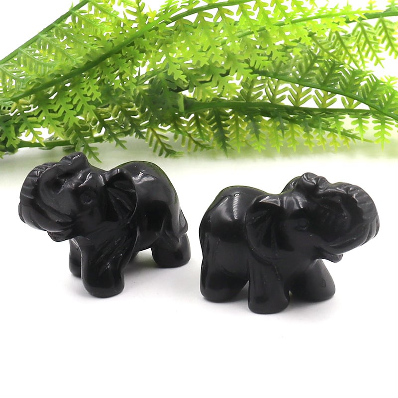 Διακοσμητικό ελέφαντας από οψιδιαν, σκαλισμένο και γυαλισμένο, με δυνατότητα προσαρμογής, σε ζωικό σχήμα