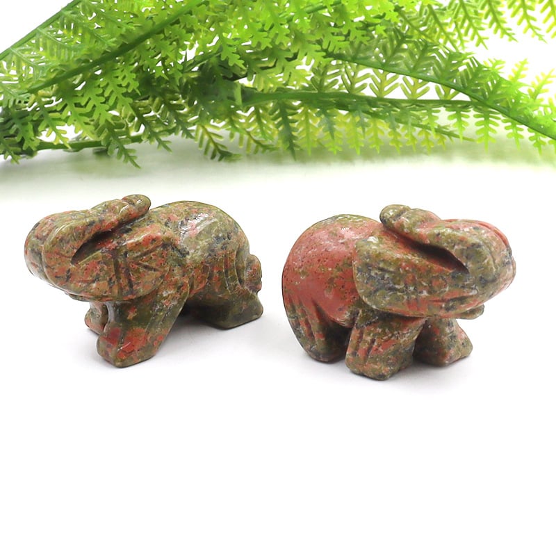 Διακοσμητικό ελέφαντας από οψιδιαν, σκαλισμένο και γυαλισμένο, με δυνατότητα προσαρμογής, σε ζωικό σχήμα