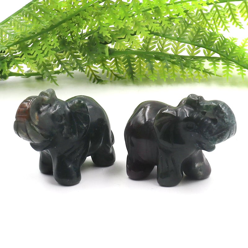 Διακοσμητικό ελέφαντας από οψιδιαν, σκαλισμένο και γυαλισμένο, με δυνατότητα προσαρμογής, σε ζωικό σχήμα