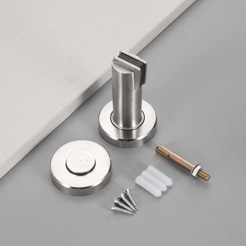 Rozsdamentes acél ajtó stopper, modell 189, falra szerelt, automata, megnövelt magasság, anyag: 304/201 rozsdamentes acél