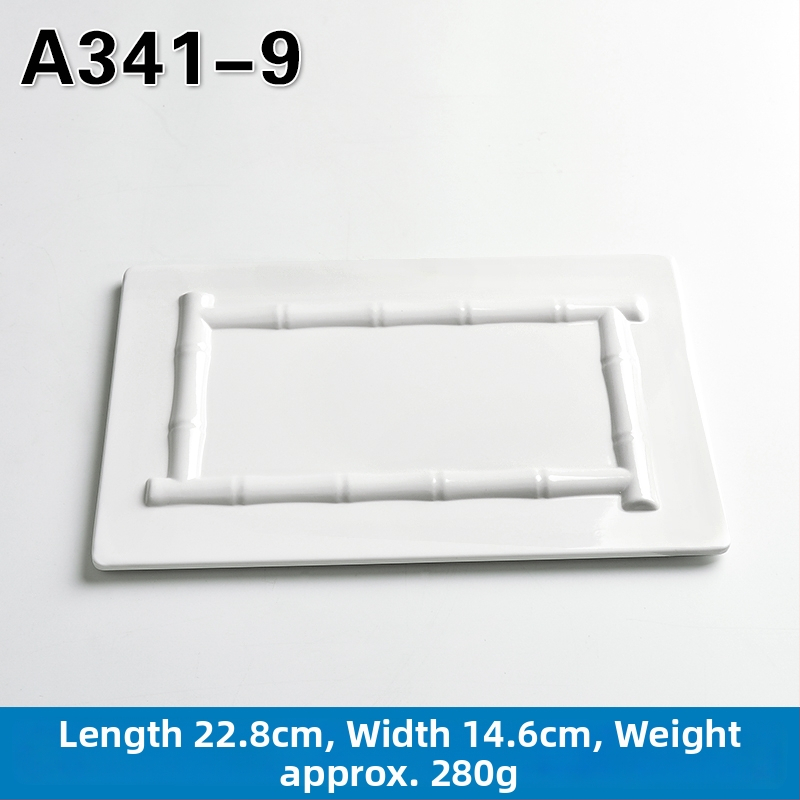 Melamínový obdĺžnikový tanier na hot pot a barbecue, čínskeho štýlu, náter striekaný