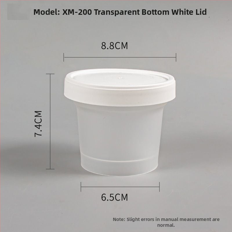 Jednorazová krabička na obed so viečkom, guľatý tvar, PP materiál, mikrovlnná rúra vhodná, vhodná na zmrazenie.