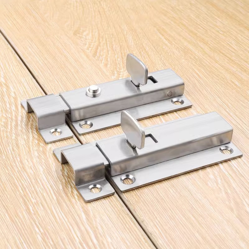 Automata rugós ajtózár Type A, rozsdamentes acél, csiszolt felület, modern minimalista stílus, alkalmas bútorokhoz