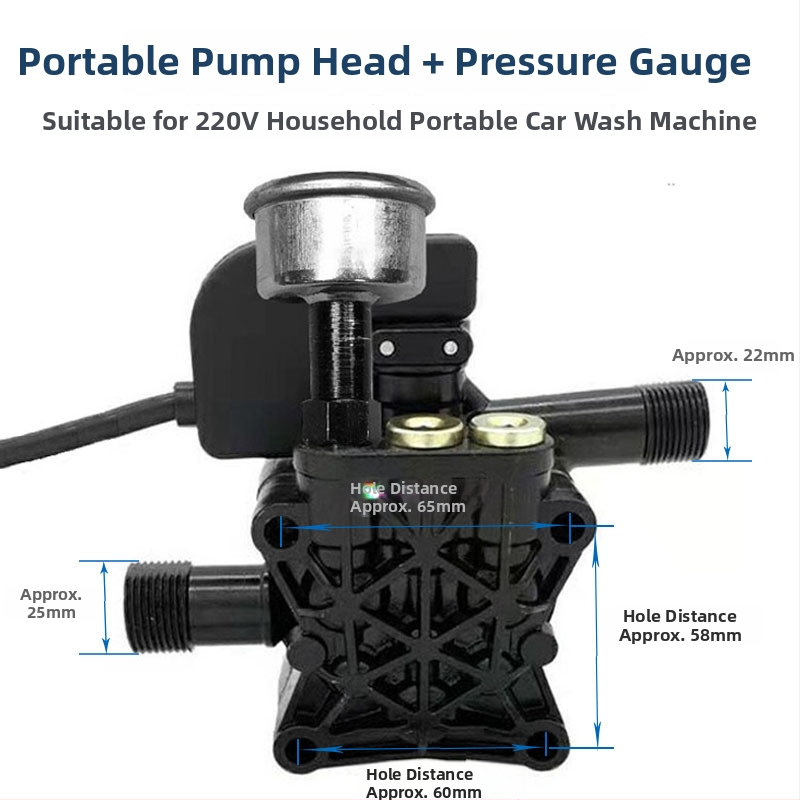 Cap de pompă pentru presiune înaltă portabil, din aluminiu turnat, 220V, cap de pompă cu piston