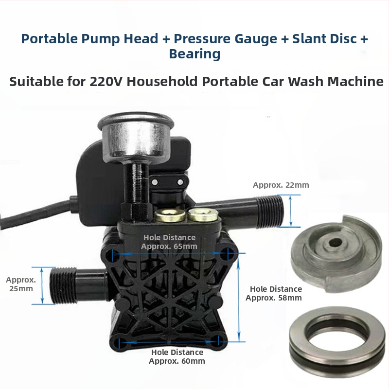 Cap de pompă pentru presiune înaltă portabil, din aluminiu turnat, 220V, cap de pompă cu piston