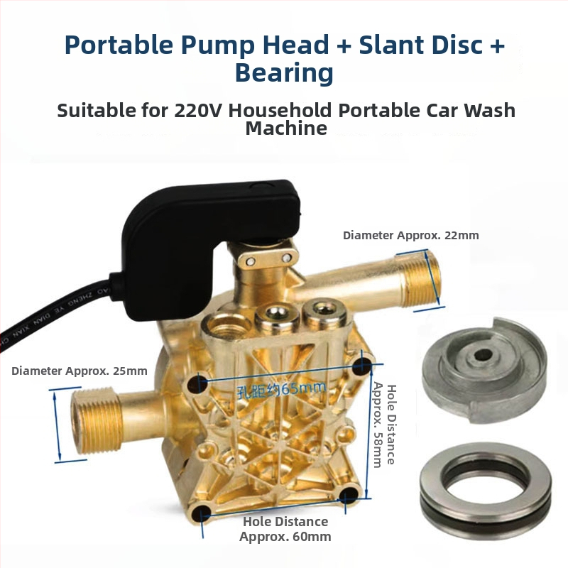 Cap de pompă pentru presiune înaltă portabil, din aluminiu turnat, 220V, cap de pompă cu piston