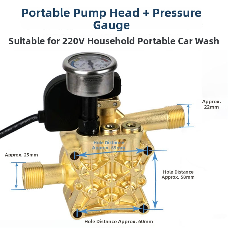 Cap de pompă pentru presiune înaltă portabil, din aluminiu turnat, 220V, cap de pompă cu piston